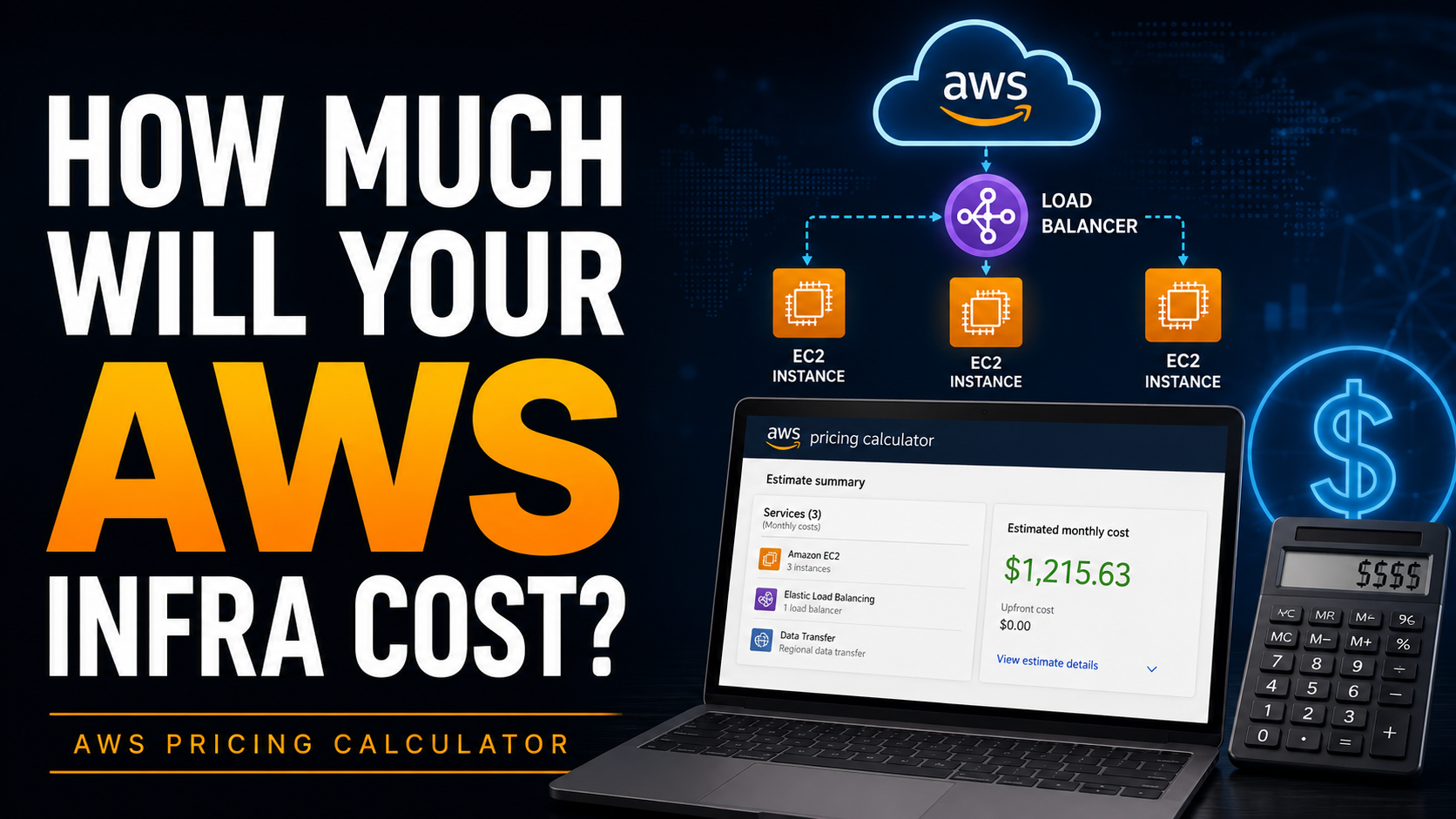 AWS Pricing Calculator project artwork illustrating infrastructure cost planning